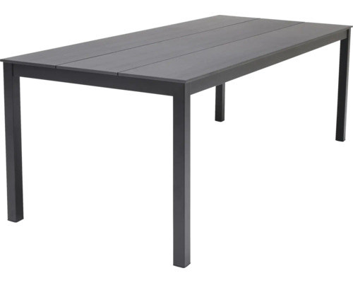 Gartentisch GARDEN PLACE Lili 206 x 89 x 75 cm anthrazit, mit Tischplatte aus Holz, pulverbeschichtetes Aluminiumgestell, bis zu 8 Sitzplätze Rechteckiger Gartentisch mit Tischplatte