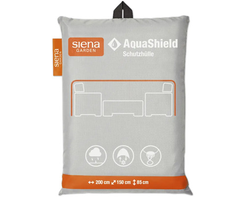 AquaShield Sitzgruppenhülle Siena Garden 280 x 150 x H 85 cm grau Siena Garden Schutzhülle für Gartenmöbel, 200 mal 150 mal 85 Zentimeter