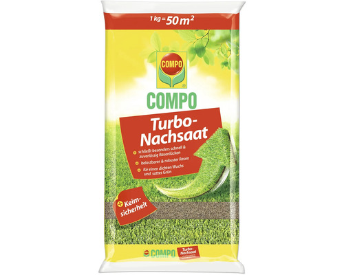 Nachsaat Rasen COMPO Turbo Nachsaat 1 kg für 50 m² Packung Compo Turbo-Nachsaat für Rasenflächen