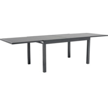 Ausziehbarer Gartentisch mit Aluminiumgestell und Tischplatte