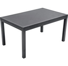 Rechteckiger Gartentisch mit Glasplatte und Gestell