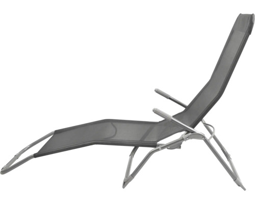 Graue Gartenliege mit verstellbarer Rückenlehne