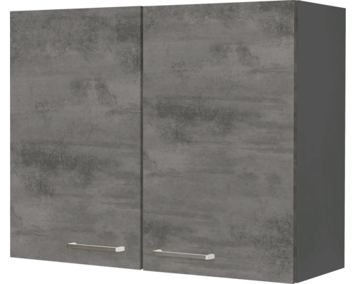 NOBILIA Hängeschrank Industrial BxTxH 90 x 35 x 72 cm Frontfarbe beton schiefergrau matt Korpusfarbe schiefergrau