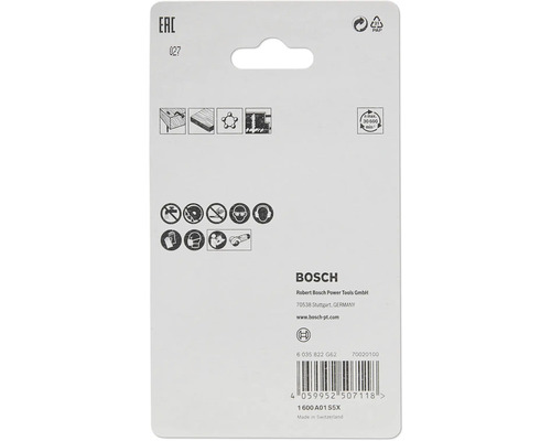 Bosch Verpackungsrückseite mit Sicherheits- und Anwendungssymbolen