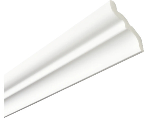 Weiße Zierleiste aus Kunststoff