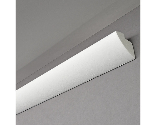 LED Leisten-Set Karoline inkl. Ecken, 8 x 2 m, 42 x 45 mm Stuckleiste aus Polystyrol an Wand und Decke