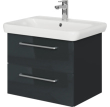 Badmöbel-Set Pelipal Sunline 105 BxHxT 69 x 56 x 48,5 cm Frontfarbe anthrazit mit Keramik-Waschtisch und Waschtischunterschrank