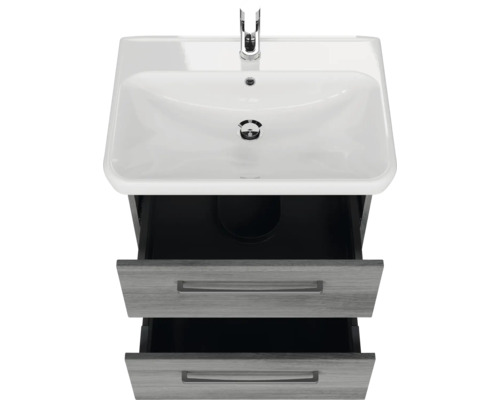 Waschtischunterschrank mit zwei Schubladen und Aufsatzwaschbecken