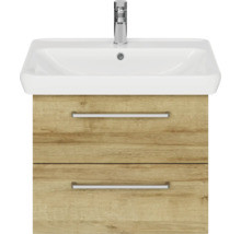 Badmöbel-Set Pelipal Sunline 105 BxHxT 69 x 56 x 48,5 cm Frontfarbe Eiche riviera mit Keramik-Waschtisch und Waschtischunterschrank