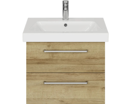 Waschtischunterschrank mit zwei Schubladen und Keramikwaschbecken