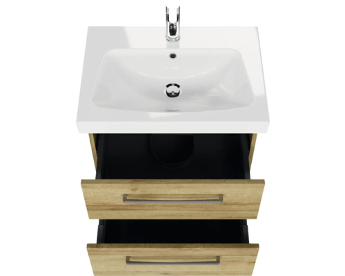 Waschtisch mit zwei Schubladen und Aufsatzwaschbecken