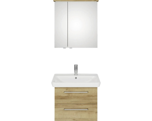 Waschbeckenunterschrank mit zwei Schubladen und Spiegelschrank für das Badezimmer