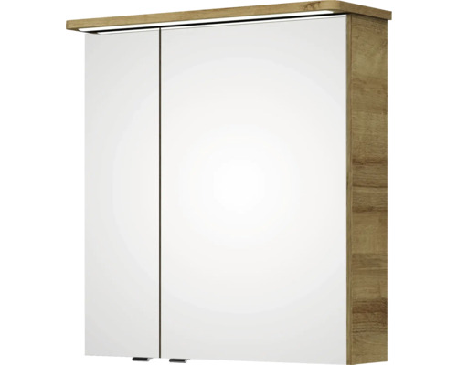 Spiegelschrank mit zwei Türen und Holzdekor