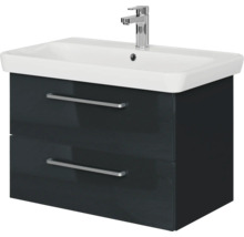 Badmöbel-Set Pelipal Sunline 105 BxHxT 80,5 x 56 x 48,5 cm Frontfarbe anthrazit mit Keramik-Waschtisch und Waschtischunterschrank