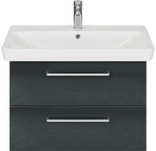Badmöbel-Set Pelipal Sunline 105 BxHxT 80,5 x 56 x 48,5 cm Frontfarbe anthrazit mit Keramik-Waschtisch und Waschtischunterschrank
