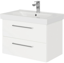 Waschtischunterschrank mit zwei Schubladen und Aufsatzwaschbecken