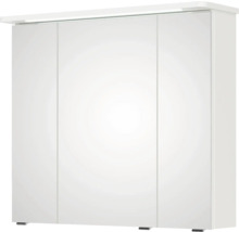 Badmöbel-Set Pelipal Sunline 105 BxHxT 80,5 x 200 x 48,5 cm Frontfarbe weiß hochglanz mit Keramik-Waschtisch Waschtischunterschrank und Spiegelschrank mit LED-Beleuchtung