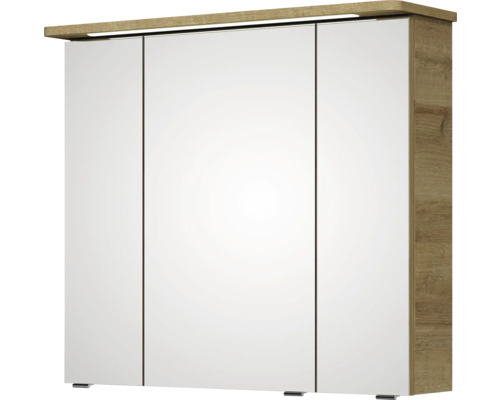 Spiegelschrank mit drei Türen und Holzdekor