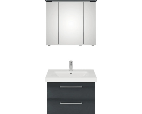 Badezimmerset mit Waschbeckenunterschrank, Waschbecken und Spiegelschrank