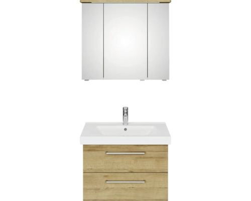 Badezimmer-Set mit Spiegelschrank, Waschbecken und Unterschrank