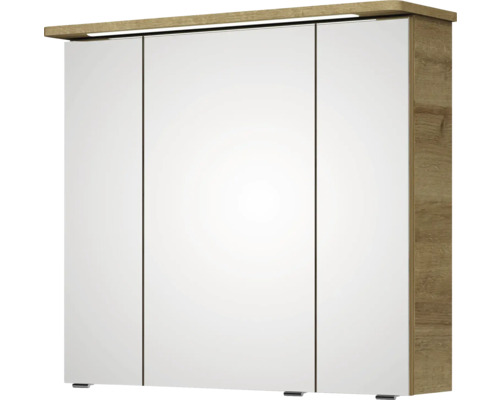 Spiegelschrank mit drei Türen und Holzdekor