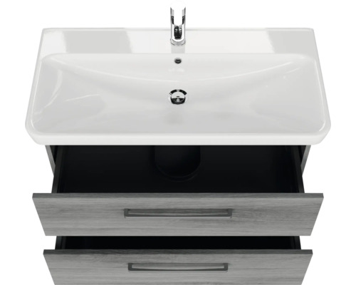 Waschtisch mit zwei Schubladen und Aufsatzwaschbecken