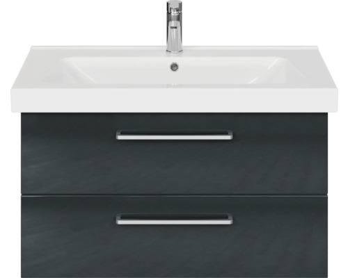 Waschtischunterschrank mit zwei Schubladen und Aufsatzwaschbecken