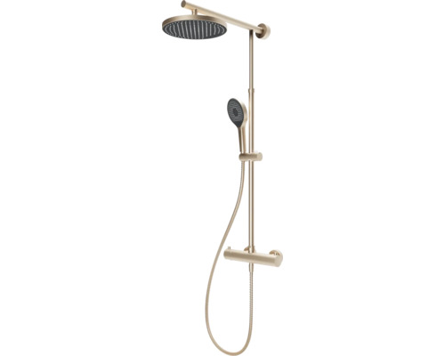 Duschsäule inkl. Thermostat SCHULTE Duschmaster Rain kupfer matt D964028 285 Duschsystem mit Kopfbrause, Handbrause und Thermostat