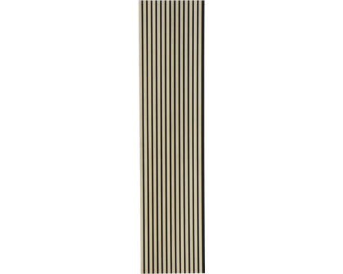 Akustikpaneel Eiche natur furnier 2670 x 572 x 19 mm Akustikpaneel mit vertikalen Holzrippen