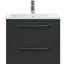 Badmöbel-Set Pelipal Sunline 121 BxHxT 61 x 50 x 46 cm Frontfarbe anthrazit mit Mineralguss-Waschtisch und Waschtischunterschrank