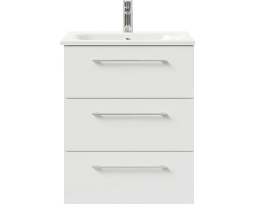 Waschtischunterschrank mit drei Schubladen und Aufsatzwaschbecken