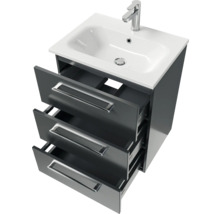 Badmöbel-Set Pelipal Sunline 121 BxHxT 61 x 74 x 46 cm Frontfarbe anthrazit mit Mineralguss-Waschtisch und Waschtischunterschrank 3 Schubkästen