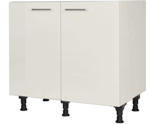 NOBILIA Spülenschrank Urban BxTxH 90 x 58 x 87 cm Frontfarbe seidengrau hochglanz Korpusfarbe seidengrau montiert