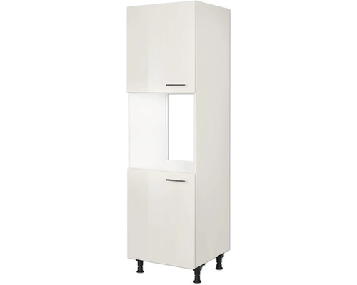 NOBILIA Backofenhochschrank mit Tür Urban BxTxH 60 x 58 x 217 cm Frontfarbe seidengrau hochglanz Korpusfarbe seidengrau Anschlag links montiert