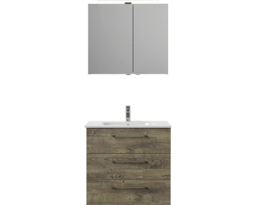 Waschtischunterschrank mit Spiegel und Beleuchtung für das Badezimmer