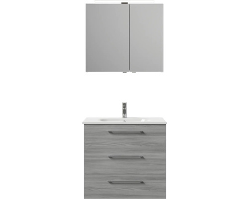 Badezimmermöbelset mit Spiegelschrank, Waschbecken und Unterschrank