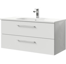 Badmöbel-Set Pelipal Sunline 121 BxHxT 101 x 50 x 46 cm Frontfarbe weiß hochglanz mit Mineralguss-Waschtisch und Waschtischunterschrank