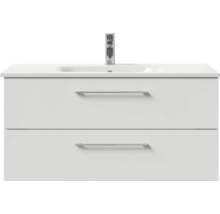 Badmöbel-Set Pelipal Sunline 121 BxHxT 101 x 50 x 46 cm Frontfarbe weiß hochglanz mit Mineralguss-Waschtisch und Waschtischunterschrank