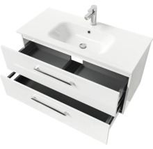 Badmöbel-Set Pelipal Sunline 121 BxHxT 101 x 50 x 46 cm Frontfarbe weiß hochglanz mit Mineralguss-Waschtisch und Waschtischunterschrank