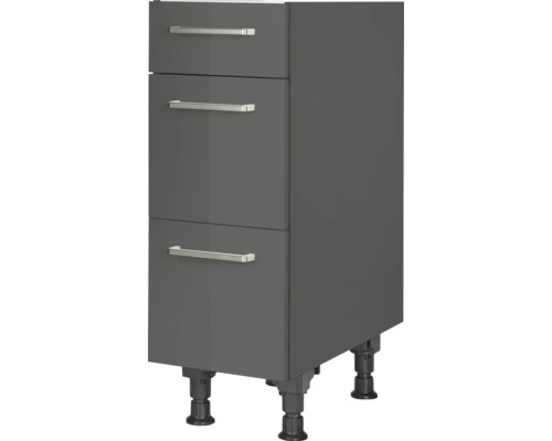 NOBILIA Auszugunterschrank Urban BxTxH 30 x 58 x 87 cm grau hochglanz vormontiert