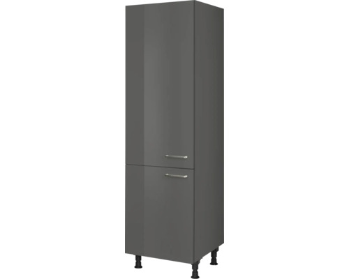 NOBILIA Kühlumbauschrank für 178er Einbaukühlschrank Urban BxTxH 60 x 58 x 217 cm schiefergrau hochglanz vormontiert Anschlag links 4004539050686