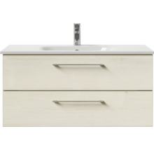 Badmöbel-Set Pelipal Sunline 121 BxHxT 101 x 50 x 46 cm Frontfarbe Polar Pinie mit Mineralguss-Waschtisch und Waschtischunterschrank