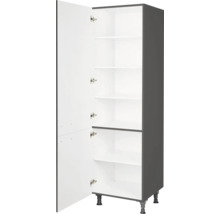 NOBILIA Vorratsschrank Urban BxTxH 60 x 58 x 217 cm schiefergrau hochglanz vormontiert Anschlag links 4004539050594