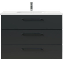 Badmöbel-Set Pelipal Sunline 121 BxHxT 101 x 74 x 46 cm Frontfarbe anthrazit mit Mineralguss-Waschtisch und Waschtischunterschrank 3 Schubkästen