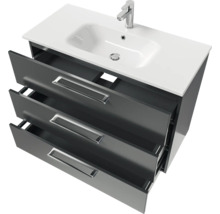 Badmöbel-Set Pelipal Sunline 121 BxHxT 101 x 74 x 46 cm Frontfarbe anthrazit mit Mineralguss-Waschtisch und Waschtischunterschrank 3 Schubkästen