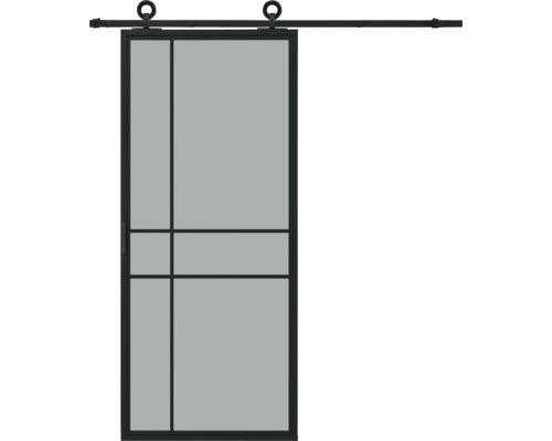 Pertura Schiebetür Komplett-Set Jarn 06 Grey 1000x2350 mm inkl. Laufschiene mit Rad,Griff-Set