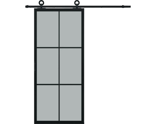 Perura Schiebetür Komplett-Set Jarn 03 Grey 100x2150 mm inkl. Laufschiene mit Rad,Griff-Set