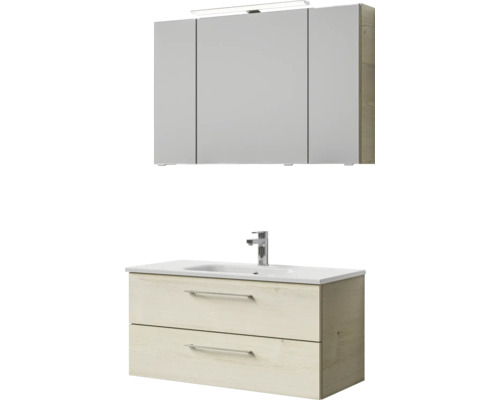 Badezimmerset mit Spiegelschrank, Waschbecken und Unterschrank