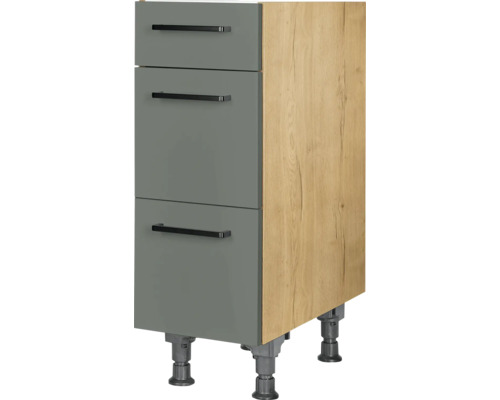 NOBILIA Auszugunterschrank Urban BxTxH 30 x 58 x 87 cm Frontfarbe mineralgrün matt Korpusfarbe eiche sierra