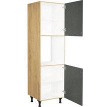 NOBILIA Backofenhochschrank mit Tür Urban BxTxH 60 x 58 x 217 cm mineralgrün matt vormontiert Anschlag rechts 4004539051683